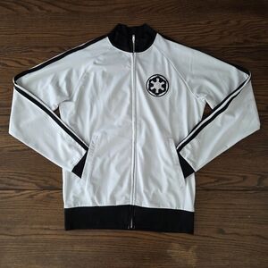 Star Wars Empire Imperial Dark Side Track Jacket Sz Sm White w/Black Stripes EUC
